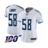 Women's Tennessee Titans #58 Harold Landry White Vapor Untouchable Limited Player 100th Season Football Jersey