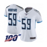 Women's Tennessee Titans #59 Wesley Woodyard White Vapor Untouchable Limited Player 100th Season Football Jersey