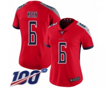 Women's Tennessee Titans #6 Brett Kern Limited Red Inverted Legend 100th Season Football Jersey