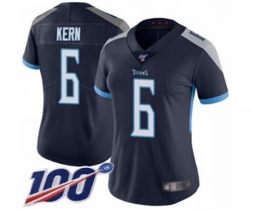 Women's Tennessee Titans #6 Brett Kern Navy Blue Team Color Vapor Untouchable Limited Player 100th Season Football Jersey