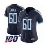 Women's Tennessee Titans #60 Ben Jones Navy Blue Team Color Vapor Untouchable Limited Player 100th Season Football Jersey