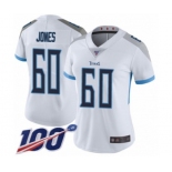 Women's Tennessee Titans #60 Ben Jones White Vapor Untouchable Limited Player 100th Season Football Jersey