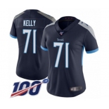 Women's Tennessee Titans #71 Dennis Kelly Navy Blue Team Color Vapor Untouchable Limited Player 100th Season Football Jersey