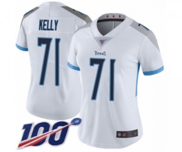 Women's Tennessee Titans #71 Dennis Kelly White Vapor Untouchable Limited Player 100th Season Football Jersey