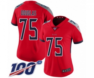 Women's Tennessee Titans #75 Jamil Douglas Limited Red Inverted Legend 100th Season Football Jersey