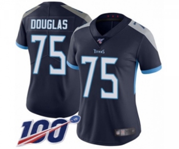 Women's Tennessee Titans #75 Jamil Douglas Navy Blue Team Color Vapor Untouchable Limited Player 100th Season Football Jersey