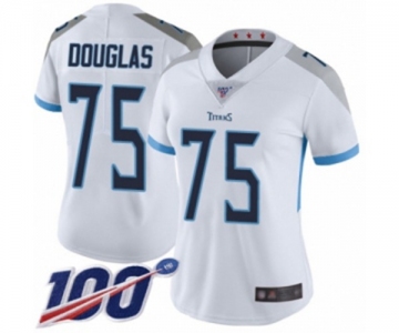 Women's Tennessee Titans #75 Jamil Douglas White Vapor Untouchable Limited Player 100th Season Football Jersey