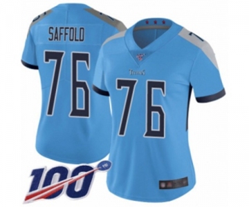 Women's Tennessee Titans #76 Rodger Saffold Light Blue Alternate Vapor Untouchable Limited Player 100th Season Football Jersey