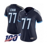 Women's Tennessee Titans #77 Taylor Lewan Navy Blue Team Color Vapor Untouchable Limited Player 100th Season Football Jersey