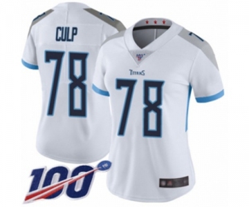 Women's Tennessee Titans #78 Curley Culp White Vapor Untouchable Limited Player 100th Season Football Jersey