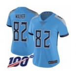 Women's Tennessee Titans #82 Delanie Walker Light Blue Alternate Vapor Untouchable Limited Player 100th Season Football Jersey