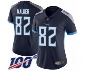 Women's Tennessee Titans #82 Delanie Walker Navy Blue Team Color Vapor Untouchable Limited Player 100th Season Football Jersey