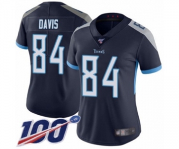 Women's Tennessee Titans #84 Corey Davis Navy Blue Team Color Vapor Untouchable Limited Player 100th Season Football Jersey