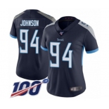 Women's Tennessee Titans #94 Austin Johnson Navy Blue Team Color Vapor Untouchable Limited Player 100th Season Football Jersey