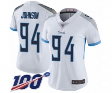 Women's Tennessee Titans #94 Austin Johnson White Vapor Untouchable Limited Player 100th Season Football Jersey