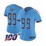 Women's Tennessee Titans #99 Jurrell Casey Light Blue Alternate Vapor Untouchable Limited Player 100th Season Football Jersey