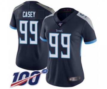 Women's Tennessee Titans #99 Jurrell Casey Navy Blue Team Color Vapor Untouchable Limited Player 100th Season Football Jersey