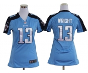 nike women nfl jerseys tennessee titans #13 wright blue[nike]