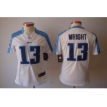 nike women nfl jerseys tennessee titans #13 wright white[nike limited]