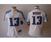 nike women nfl jerseys tennessee titans #13 wright white[nike limited]