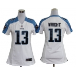 nike women nfl jerseys tennessee titans #13 wright white[nike]