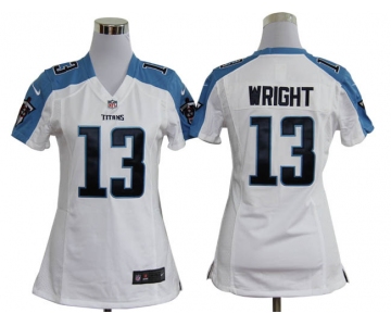 nike women nfl jerseys tennessee titans #13 wright white[nike]