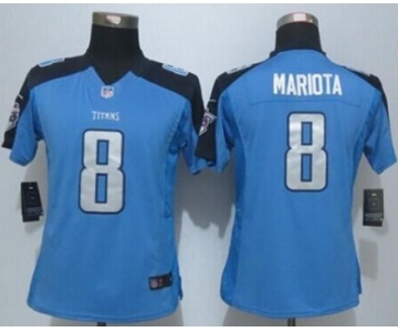 nike women nfl jerseys tennessee titans #8 mariota blue[nike limited][mariota]