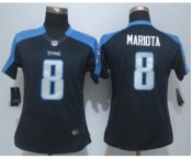 nike women nfl jerseys tennessee titans #8 mariota dk.blue[nike limited][mariota]