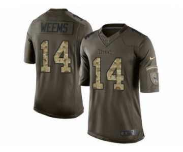 Youth Nike Tennessee Titans #14 Eric Weems Limited Green Salute to Service NFL Jersey