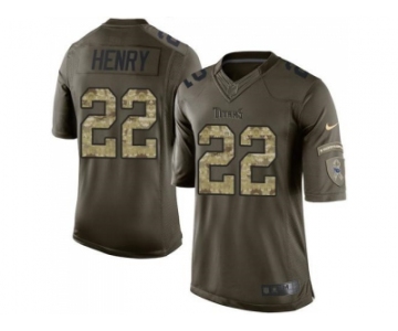 Youth Nike Tennessee Titans #22 Derrick Henry Green Stitched NFL Limited Salute to Service Jersey