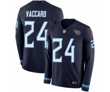 Youth Nike Tennessee Titans #24 Kenny Vaccaro Limited Navy Blue Therma Long Sleeve NFL Jersey