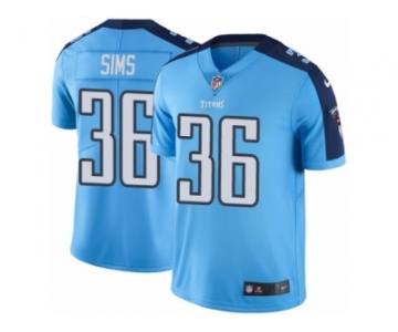 Youth Nike Tennessee Titans #36 LeShaun Sims Limited Light Blue Rush Vapor Untouchable NFL Jersey