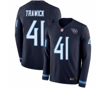 Youth Nike Tennessee Titans #41 Brynden Trawick Limited Navy Blue Therma Long Sleeve NFL Jersey