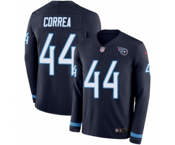 Youth Nike Tennessee Titans #44 Kamalei Correa Limited Navy Blue Therma Long Sleeve NFL Jersey