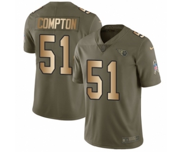 Youth Nike Tennessee Titans #51 Will Compton Limited Olive Gold 2017 Salute to Service NFL Jersey