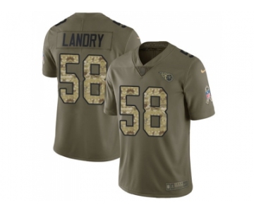 Youth Nike Tennessee Titans #58 Harold Landry Olive Camo Stitched NFL Limited 2017 Salute to Service Jersey