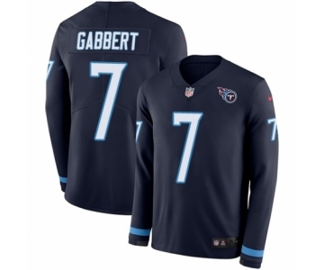 Youth Nike Tennessee Titans #7 Blaine Gabbert Limited Navy Blue Therma Long Sleeve NFL Jersey