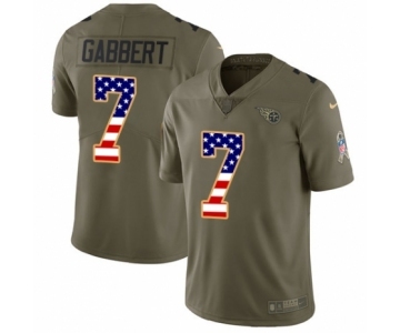 Youth Nike Tennessee Titans #7 Blaine Gabbert Limited Olive USA Flag 2017 Salute to Service NFL Jersey