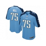 Youth Nike Tennessee Titans #75 Byron Bell Game Light Blue Team Color NFL Jersey