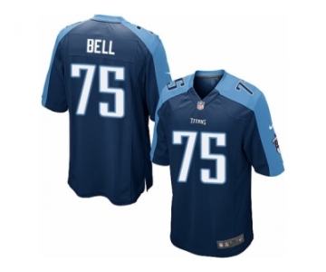 Youth Nike Tennessee Titans #75 Byron Bell Game Navy Blue Alternate NFL Jersey