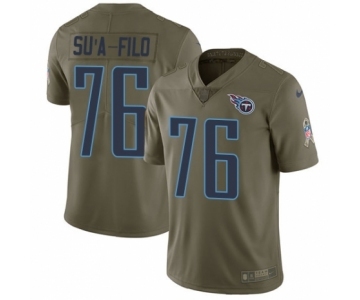 Youth Nike Tennessee Titans #76 Xavier Su'a-Filo Limited Olive 2017 Salute to Service NFL Jersey