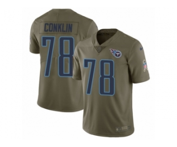 Youth Nike Tennessee Titans #78 Jack Conklin Limited Olive 2017 Salute to Service NFL Jersey