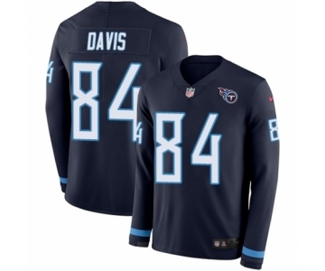 Youth Nike Tennessee Titans #84 Corey Davis Limited Navy Blue Therma Long Sleeve NFL Jersey