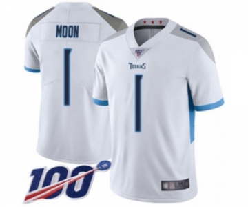 Youth Tennessee Titans #1 Warren Moon White Vapor Untouchable Limited Player 100th Season Football Jersey