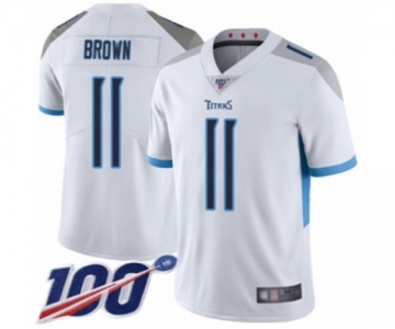 Youth Tennessee Titans #11 A.J. Brown White Vapor Untouchable Limited Player 100th Season Football Jersey