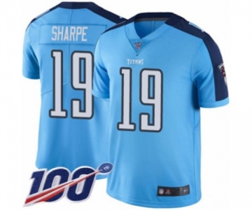 Youth Tennessee Titans #19 Tajae Sharpe Limited Light Blue Rush Vapor Untouchable 100th Season Football Jersey