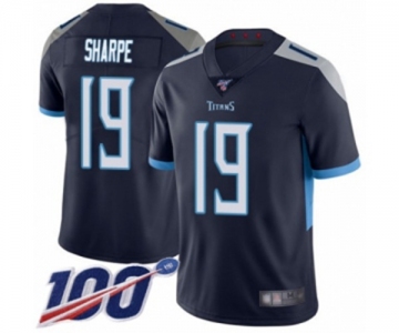 Youth Tennessee Titans #19 Tajae Sharpe Navy Blue Team Color Vapor Untouchable Limited Player 100th Season Football Jersey