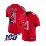 Youth Tennessee Titans #21 Malcolm Butler Limited Red Inverted Legend 100th Season Football Jersey