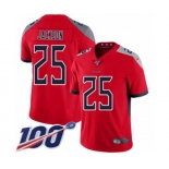 Youth Tennessee Titans #25 Adoree' Jackson Limited Red Inverted Legend 100th Season Football Jersey