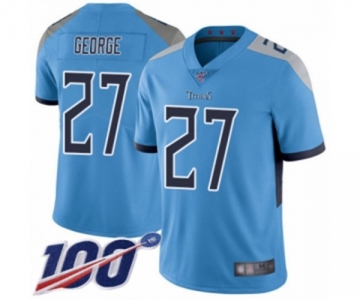 Youth Tennessee Titans #27 Eddie George Light Blue Alternate Vapor Untouchable Limited Player 100th Season Football Jersey